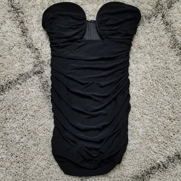 NWT Leau London Mesh Mini Stretch Shirred Mini Dress Size: XXL - Picture 2 of 7